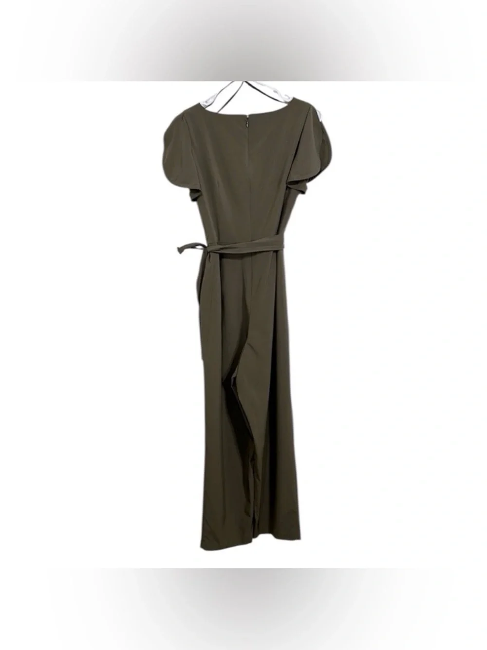 NEW Olive Green Cropped Belted Jumpsuit Sz 8 - Picture 8 of 13